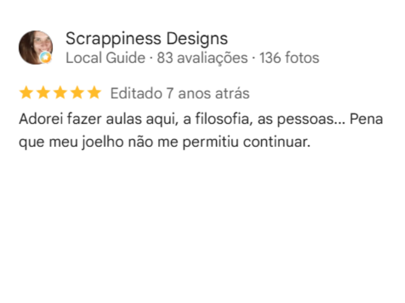 Avaliação de aluno da FACERJ no Google